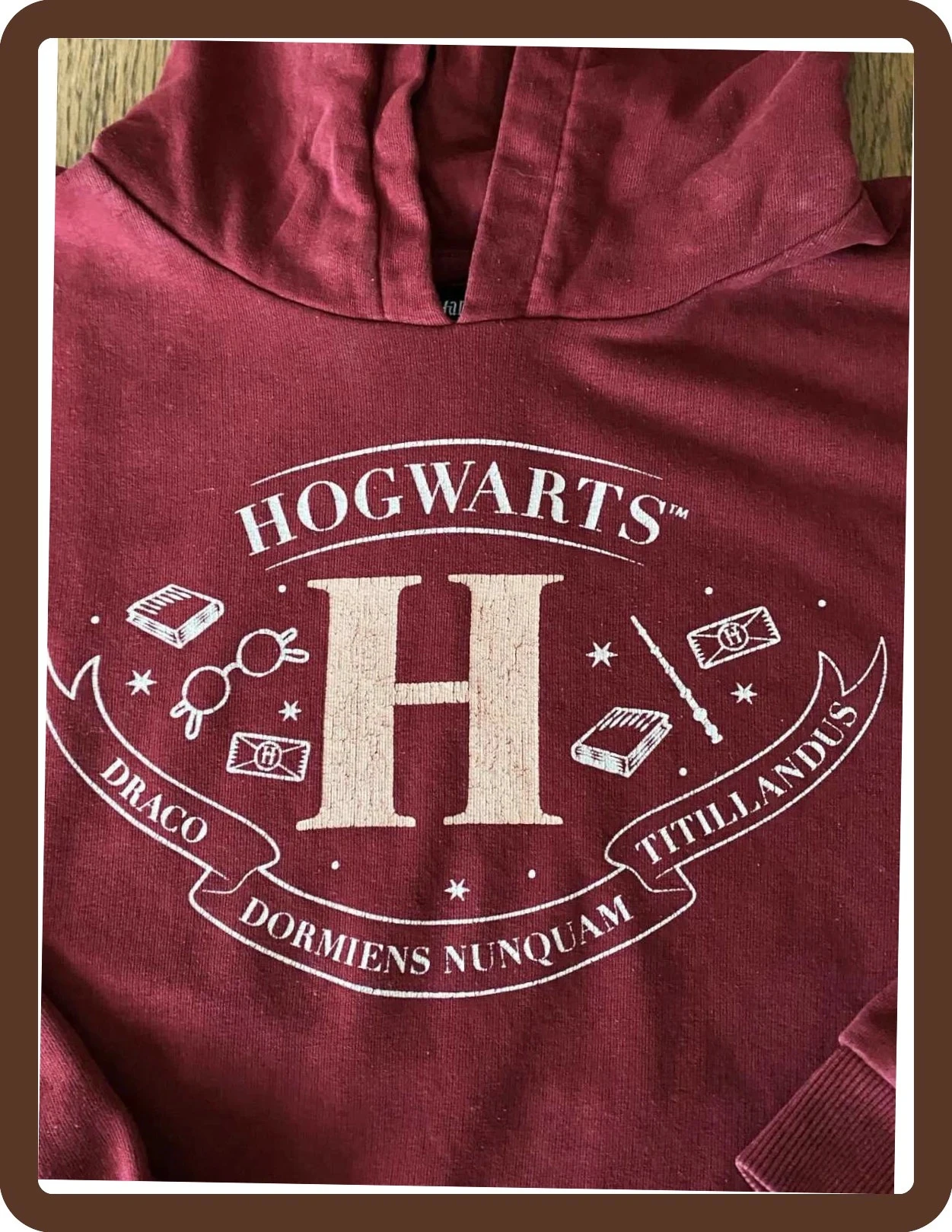 Moletom com capuz marrom 12/14 anos Harry Potter Hogwarts - excelente estado – photo 2